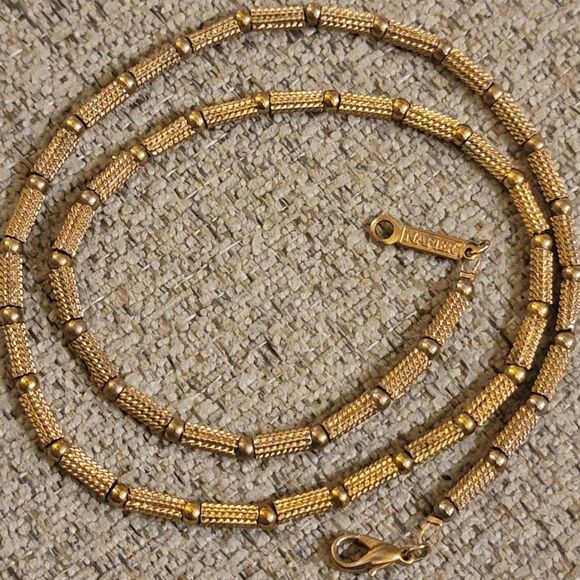 #Vintage #Napier #23K Gold Plated 23" Cylindrical Chain Necklace 39grams Signed - Picture 4 of 6